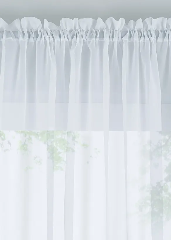 Gardin med broderi och omtag (1-pack), bonprix