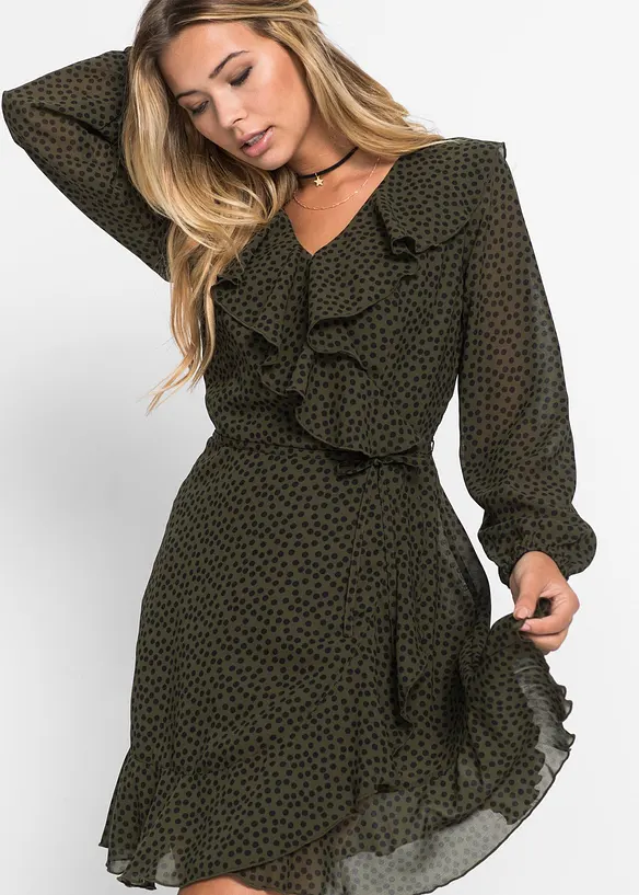 Miniklänning med omlottlook, bonprix