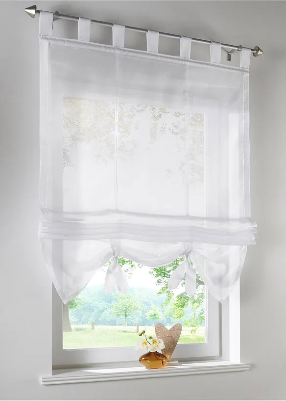 Enfärgad, transparent hissgardin, bonprix