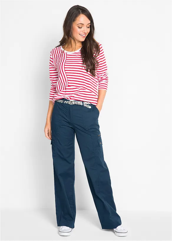 Cargojeans i bomull, Mid Waist, bonprix