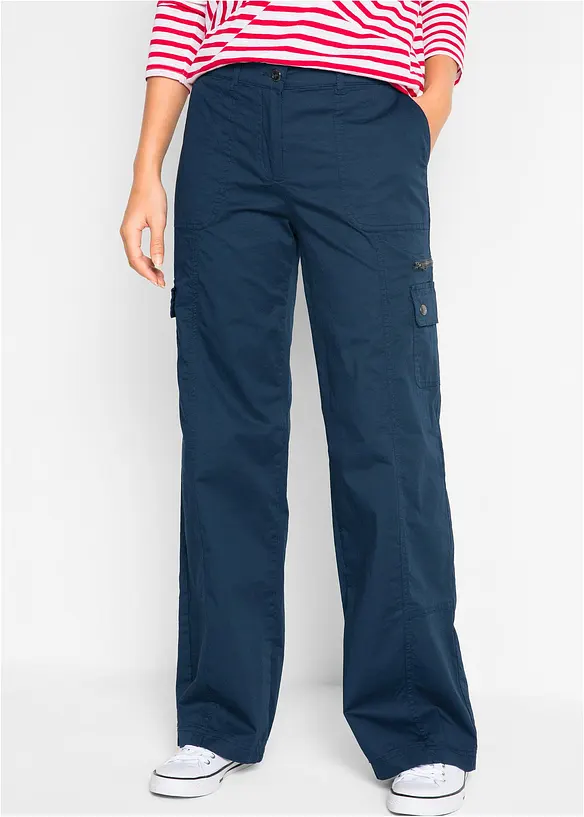 Cargojeans i bomull, Mid Waist, bonprix