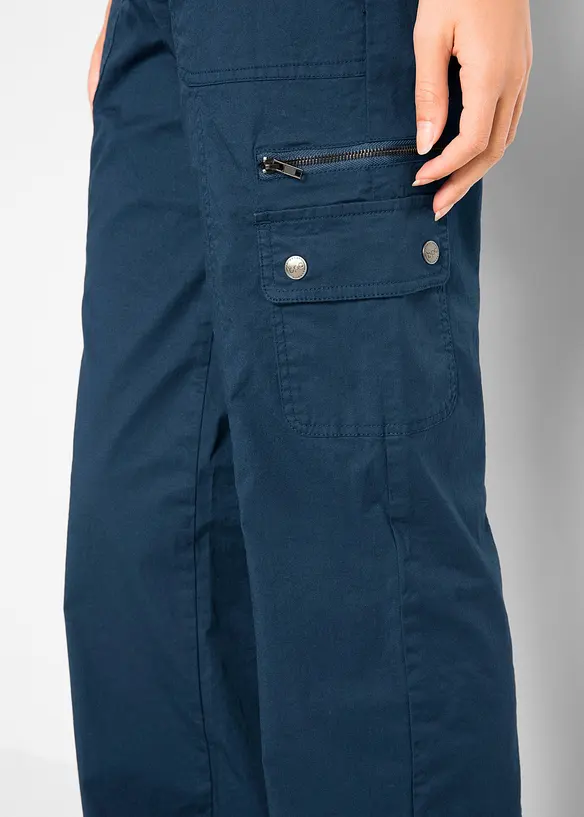 Cargojeans i bomull, Mid Waist, bonprix