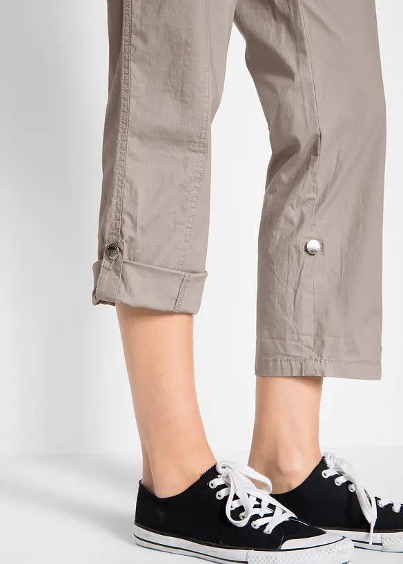 Stretchig cargobyxa, 3/4-längd, bonprix