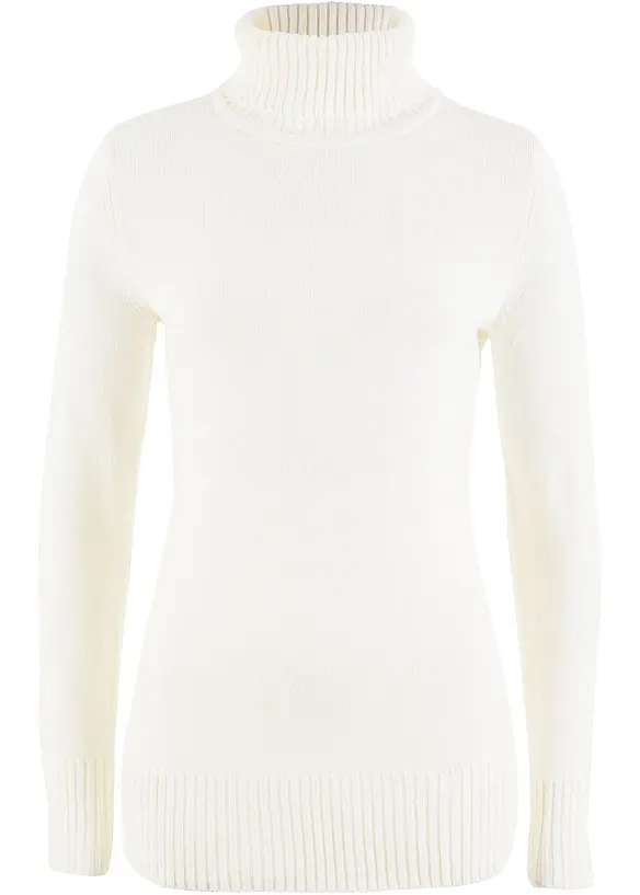 Finstickad polotröja i basmodell, bonprix