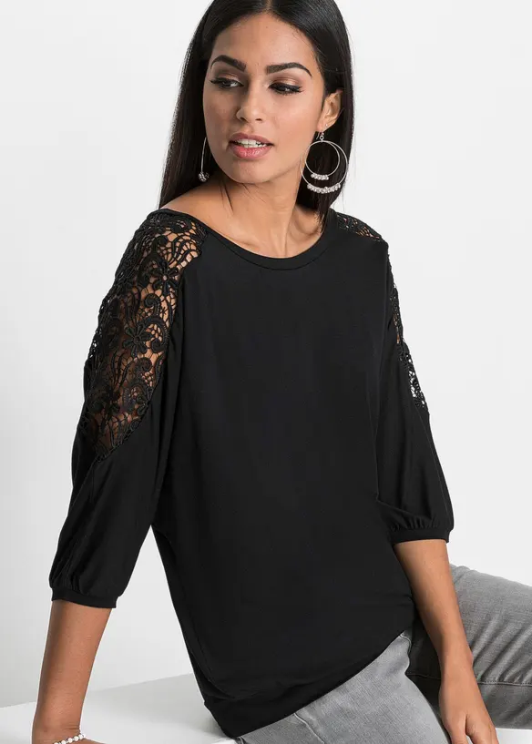 Oversizetopp av viskosmix, bonprix