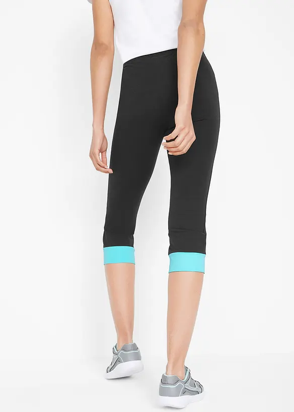 Sportiga caprileggings med kontrastfärgade muddar, bonprix