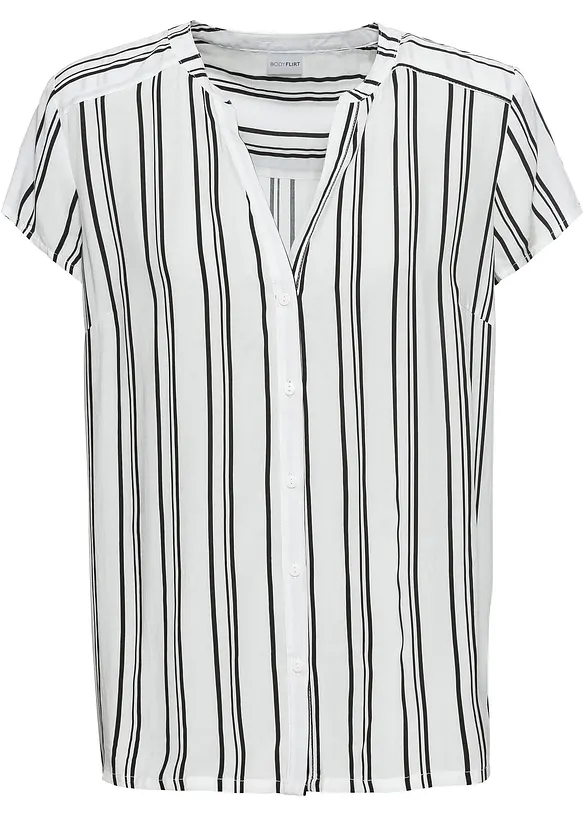 Kortärmad blus av ren viskos, bonprix