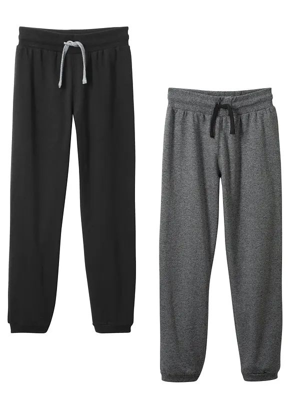 Joggingbyxa med bomull för barn (2-pack), bonprix