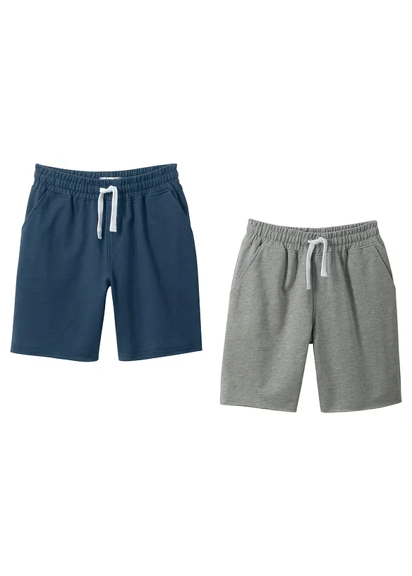 Trikåshorts av mjuk bomullsmix (2-pack), bonprix