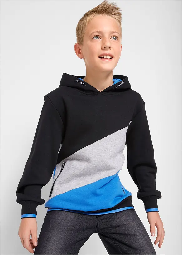 Sweatshirt med huva och ekologisk bomull för barn, bonprix