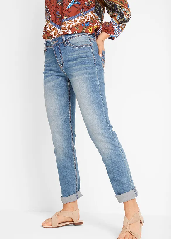 Straight Jeans Mid Waist, Stretch, bonprix