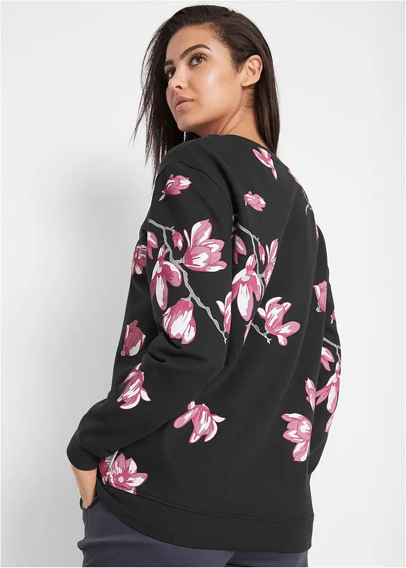 Sweatshirt i ledigt snitt av ren bomull, bonprix