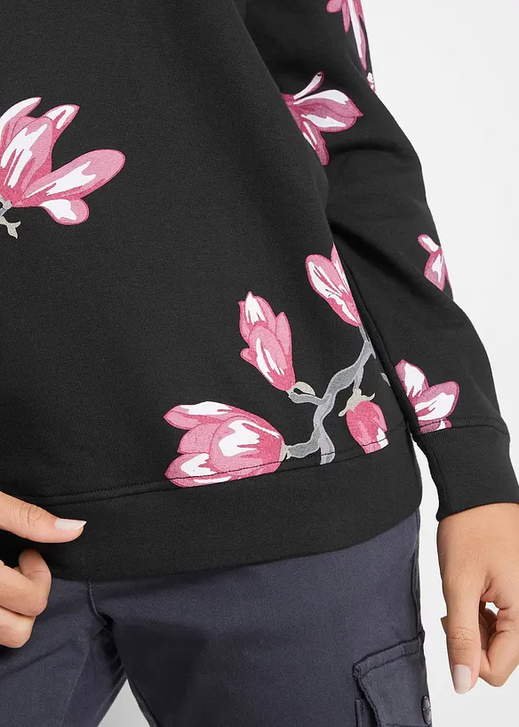 Sweatshirt i ledigt snitt av ren bomull, bonprix