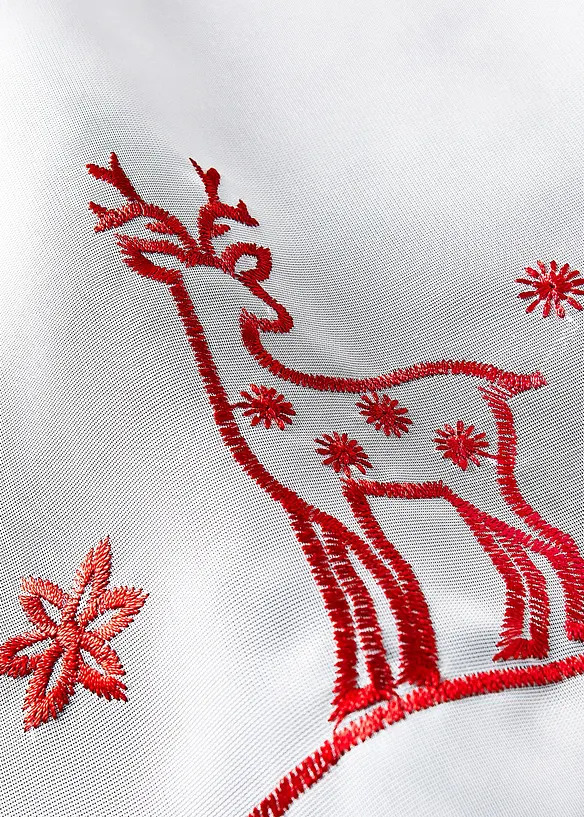 Cafégardin med broderade granar, bonprix