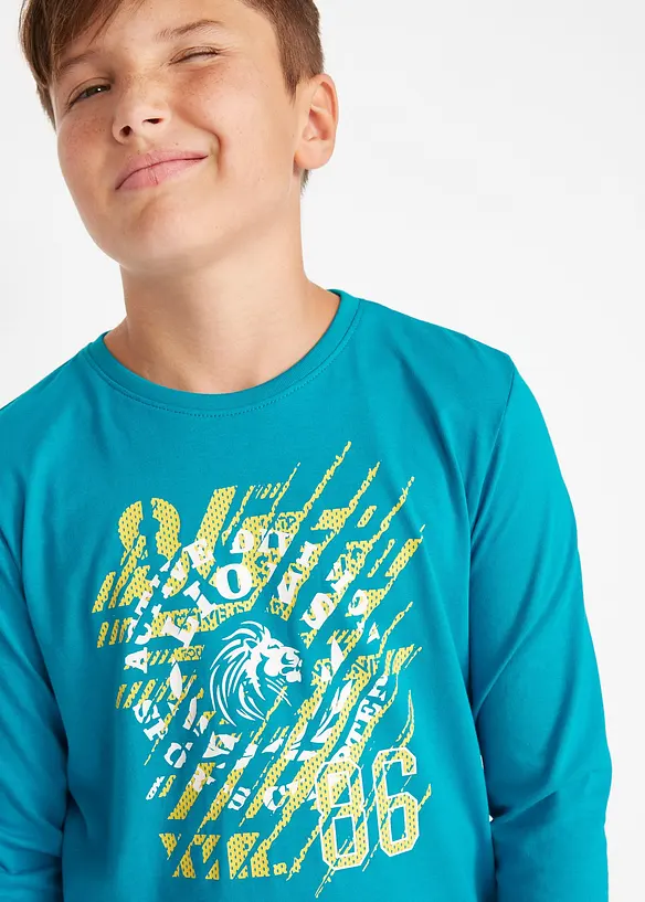 Långärmad T-shirt för barn i ekologisk bomull (2-pack), bonprix