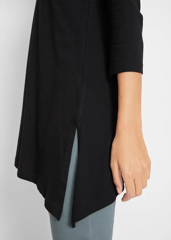 Asymmetrisk lång topp i bomull och viskos, bonprix