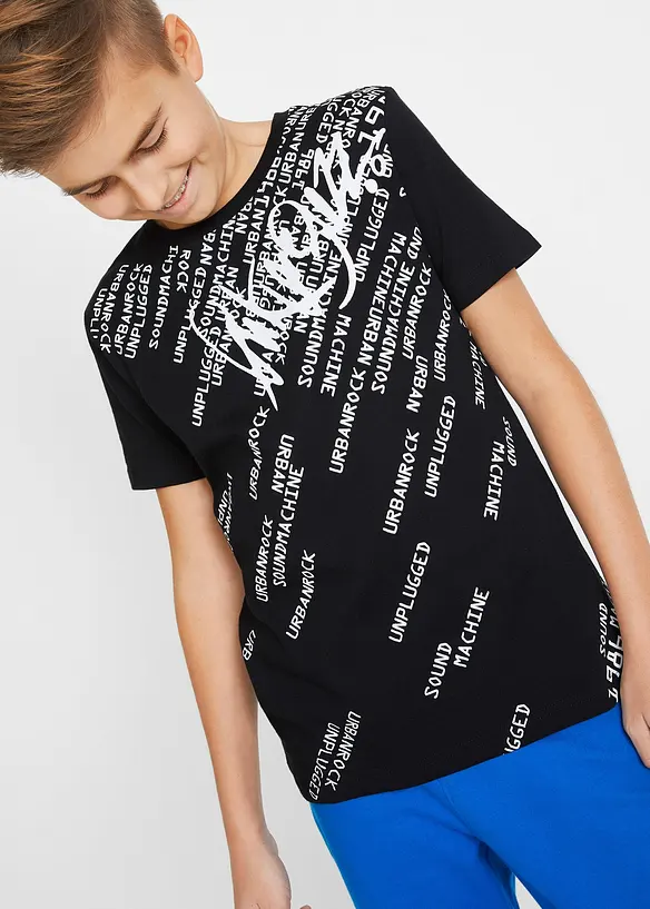 T-shirt för barn i ren bomull, Slim Fit, bonprix