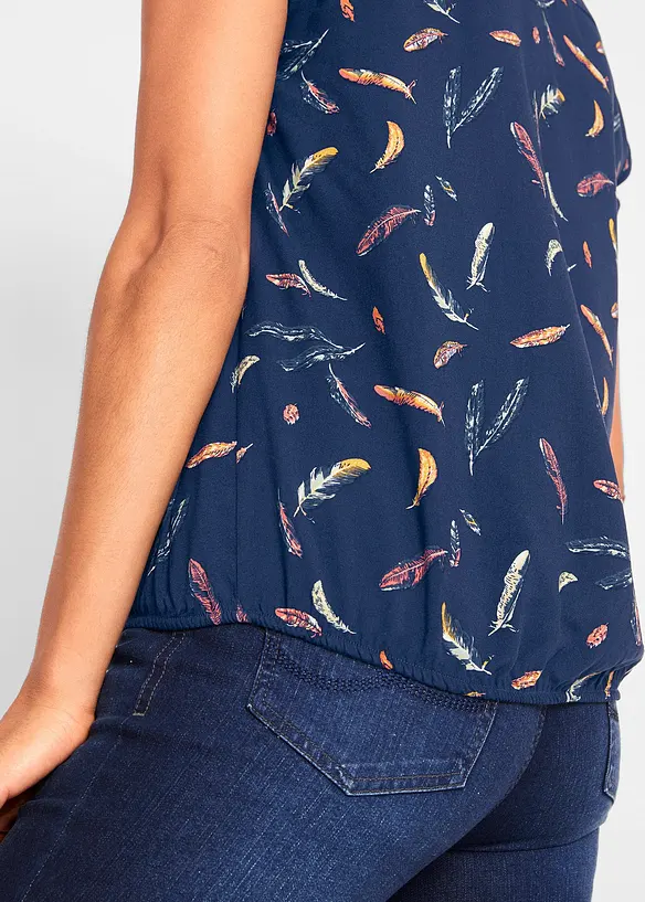 Kortärmad blus av viskos med mjukt fall, bonprix