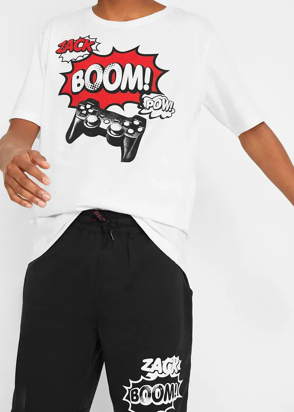 T-shirt och jerseybermudas för barn (2 delar) i ekologisk bomull, bonprix