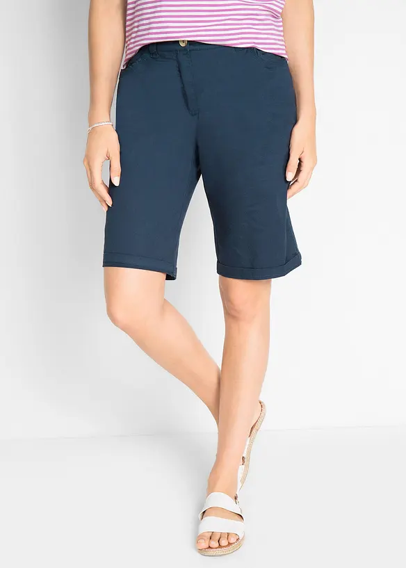 Papertouch-bermudas med bomull och bekväm midja, bonprix