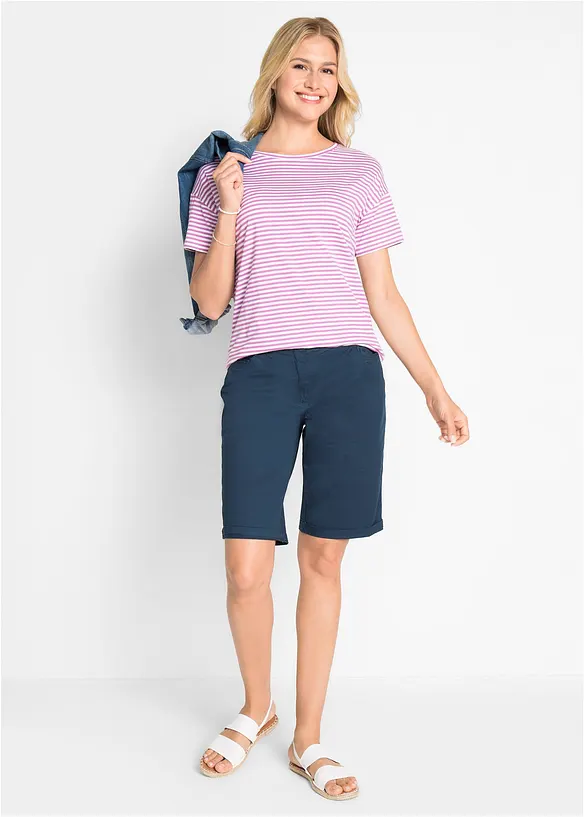 Papertouch-bermudas med bomull och bekväm midja, bonprix