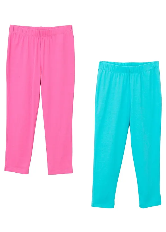 3/4-barnleggings med ekologisk bomull (2-pack), bonprix