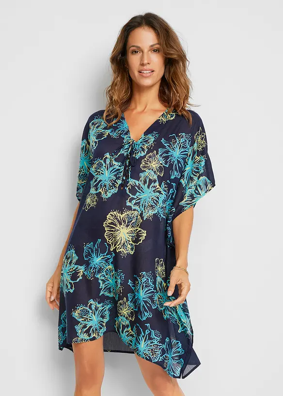 Transparent strandtunika med V-ringning, bonprix