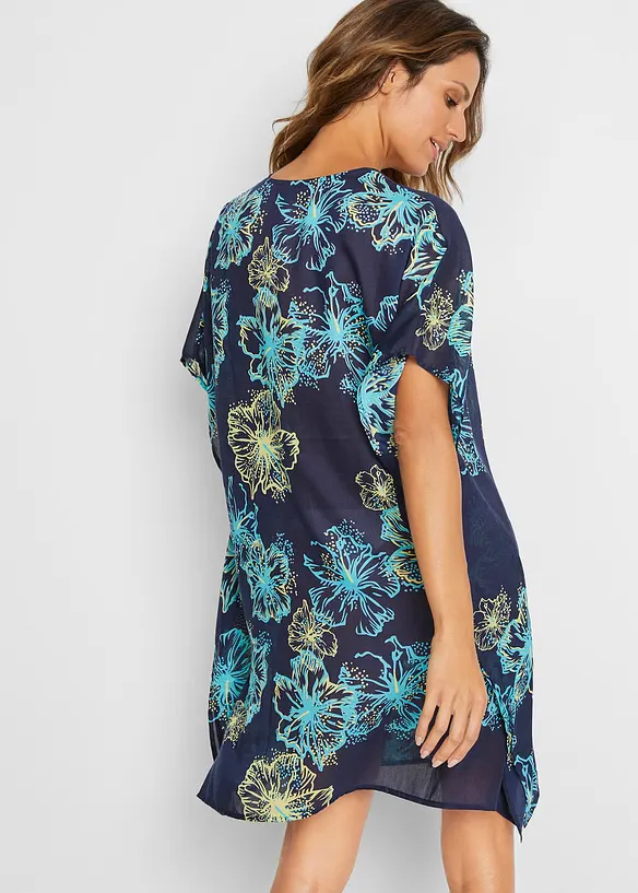 Transparent strandtunika med V-ringning, bonprix