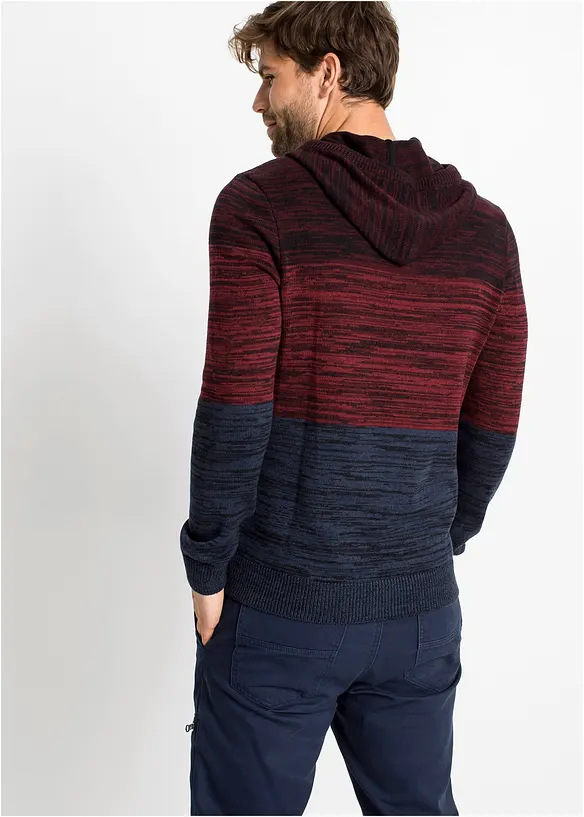 Finstickad tröja med huva, bonprix