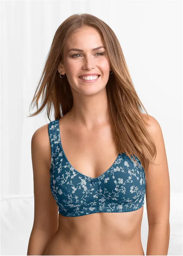 BH utan bygel (2-pack) i ekologisk bomull, bonprix