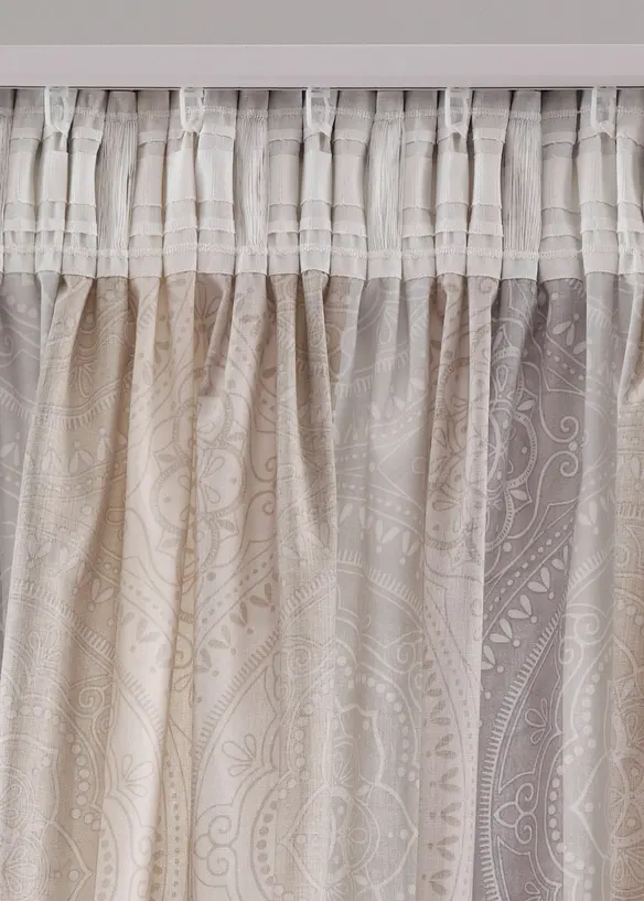 Randig gardinlängd i återvunnen polyester (1-pack), bonprix