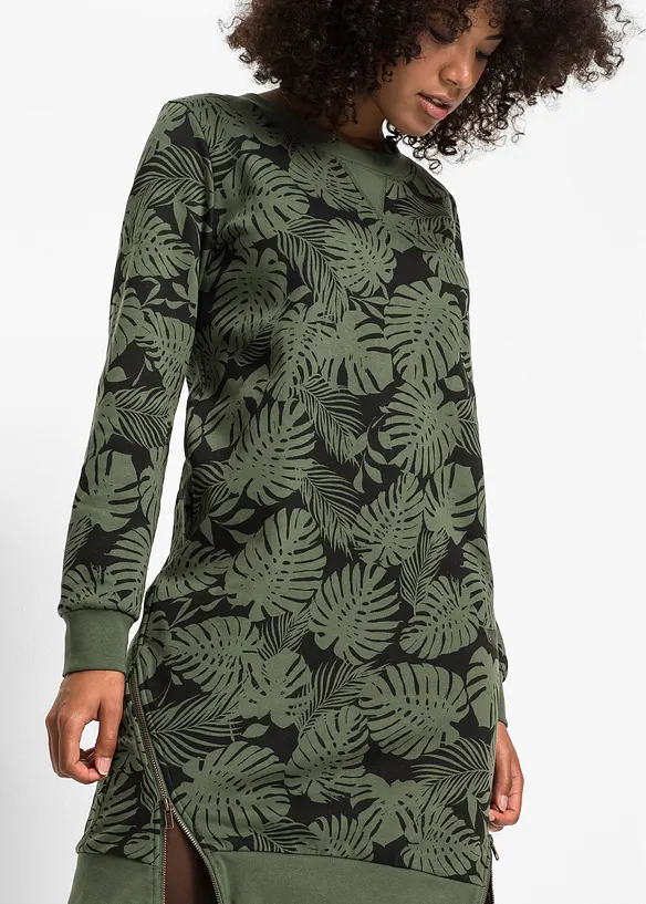 Mönstrad jerseyklänning, bonprix