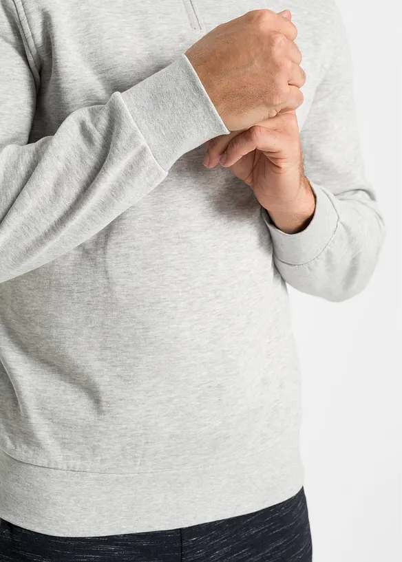 Sweatshirt med krage och kort dragkedja, bonprix