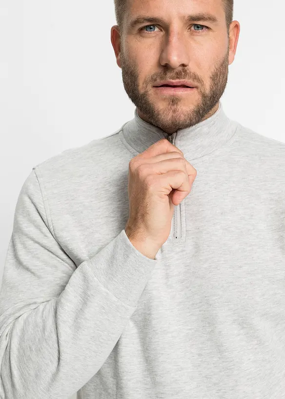 Sweatshirt med krage och kort dragkedja, bonprix