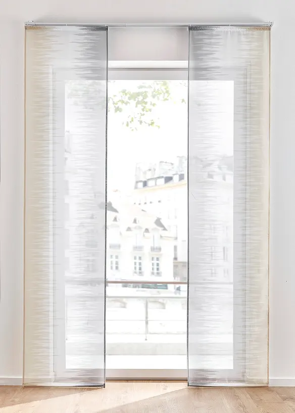 Mönstrad panelgardin med återvunnen polyester (2-pack), bonprix