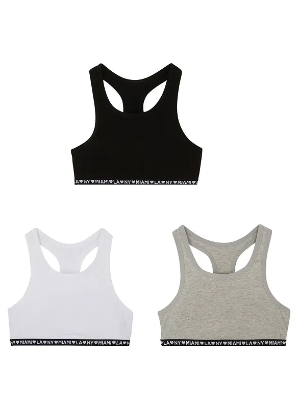 BH-topp med mjuk bomull (3-pack), bonprix
