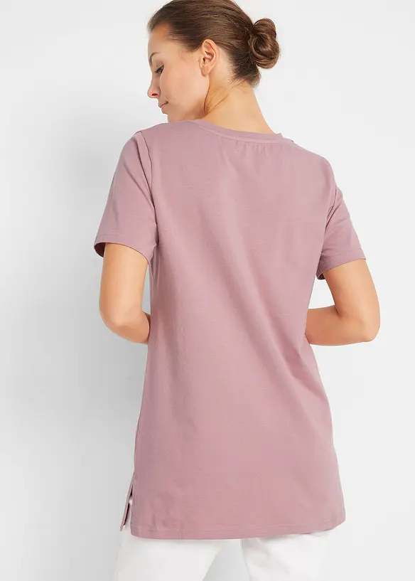 Lång topp med V-ringning (2-pack), bonprix