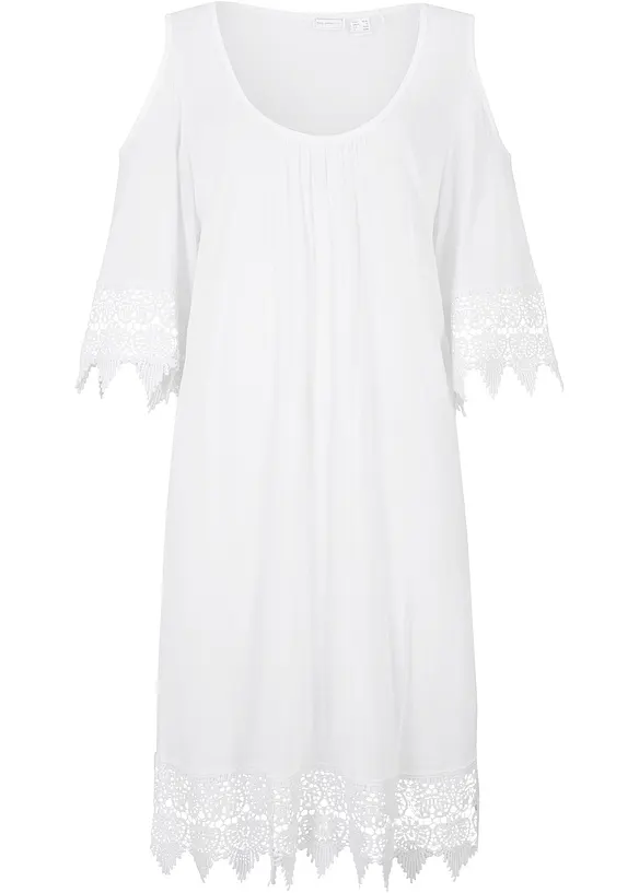 Transparent strandklänning i viskos, bonprix