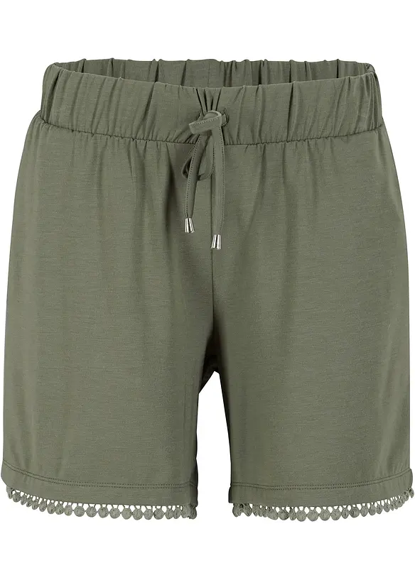 Jerseyshorts med bekväm midja och spets, bonprix