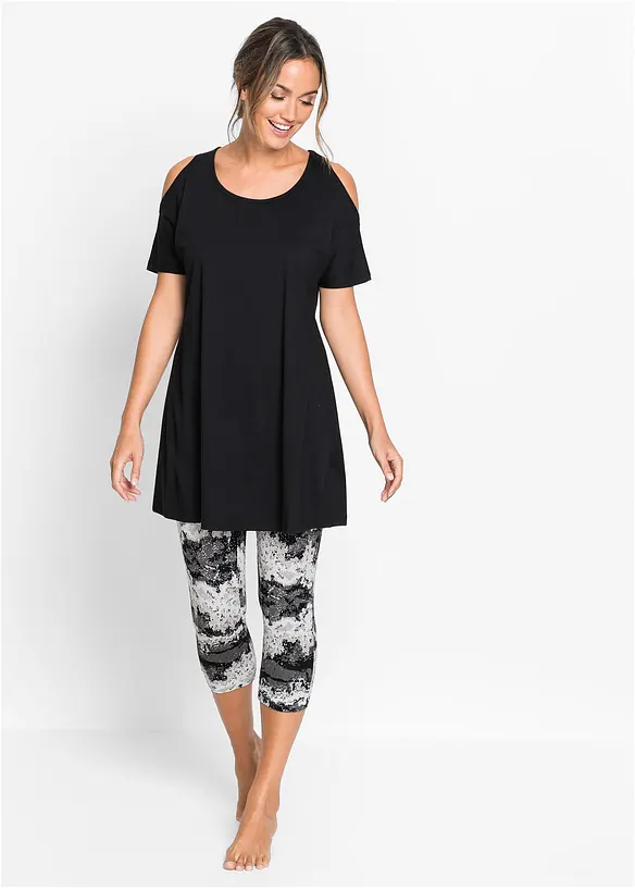 Kortärmad pyjamas med capribyxor, bonprix