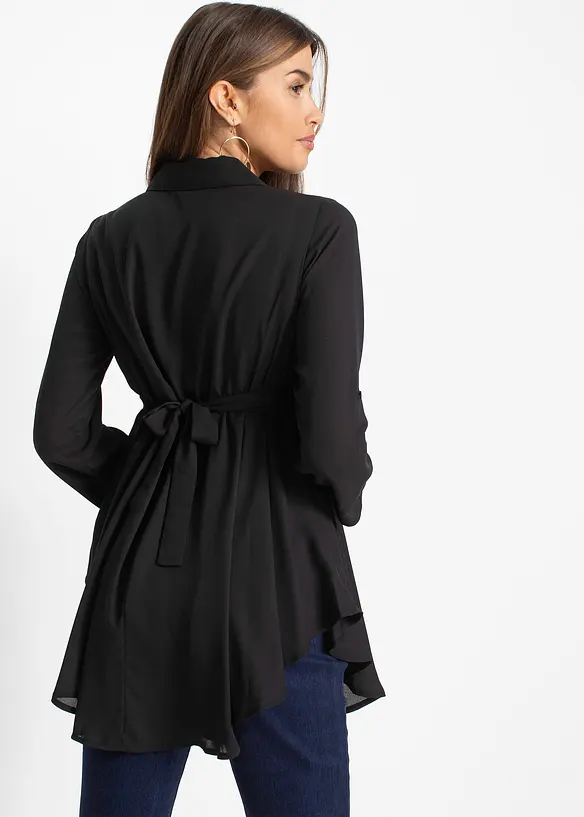 Lång blus med skärp, bonprix
