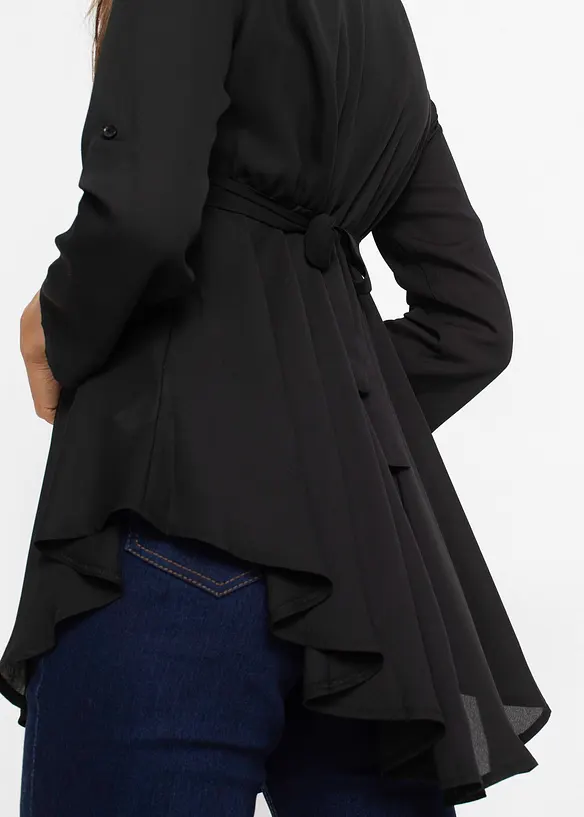 Lång blus med skärp, bonprix