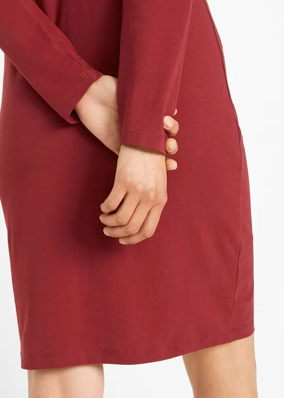 Jerseyklänning av bomull med stretch (2-pack), bonprix