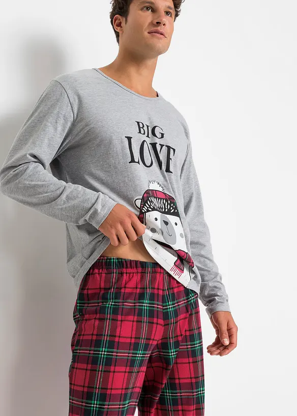 Långärmad pyjamas med ekologisk bomull, bonprix