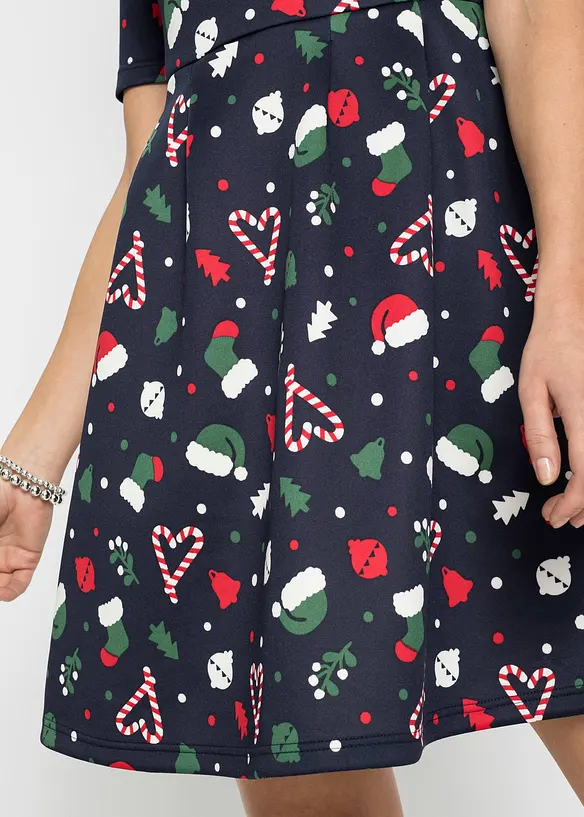 Klänning med julmotiv, bonprix