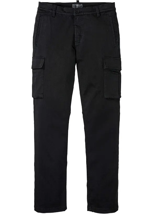 Byxa med stretch och raka ben, med bomull, Regular Fit, bonprix