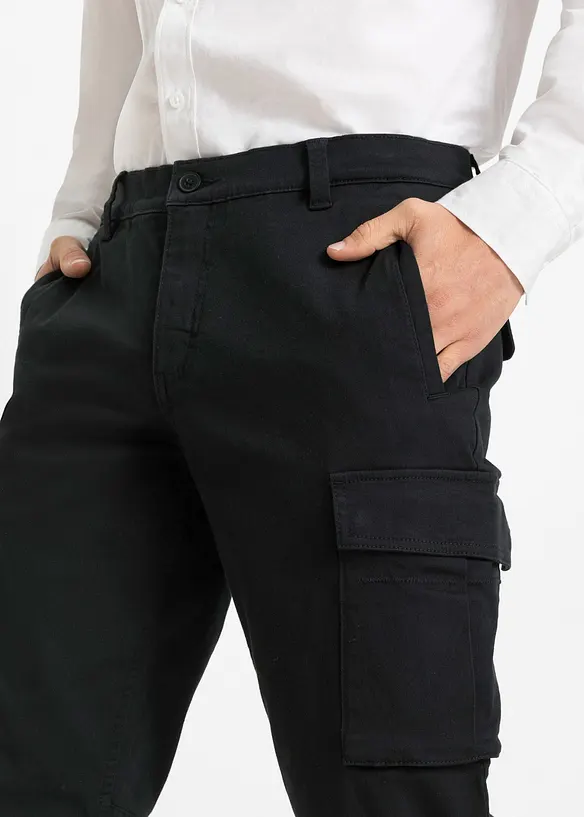 Byxa med stretch och raka ben, med bomull, Regular Fit, bonprix