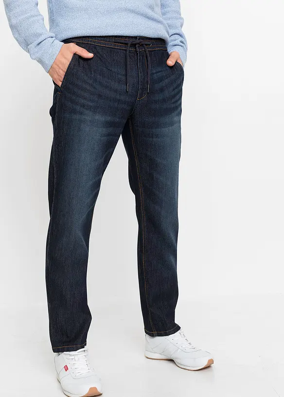 Tunna dra på-jeans, Regular Fit, Straight, bonprix
