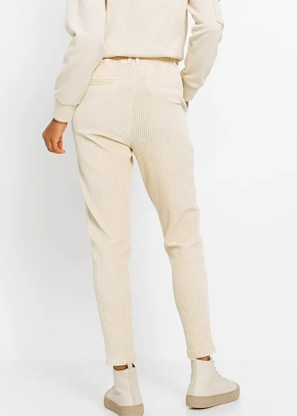 Byxa med manchesterlook och resårmidja, bonprix