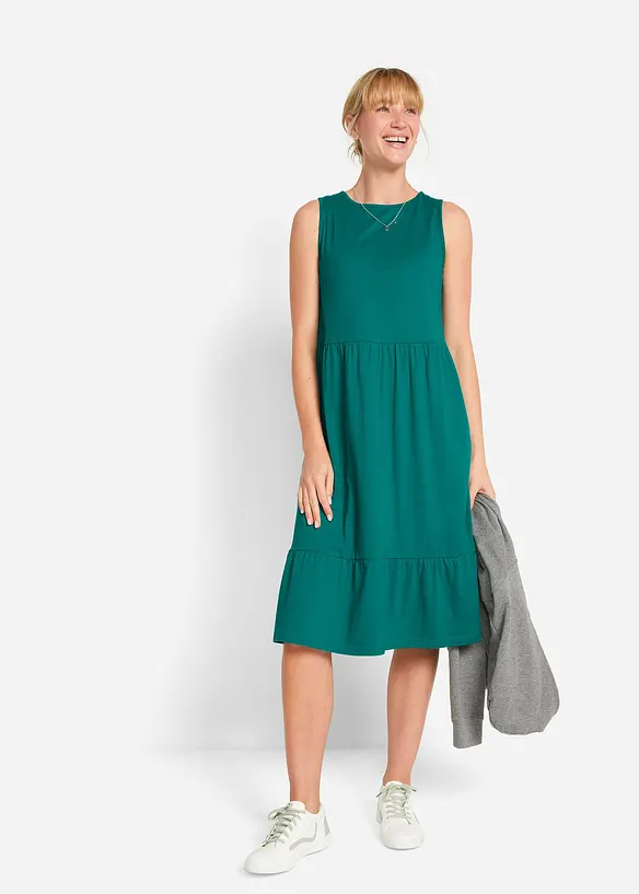 Jerseyklänning i ren bomull, bonprix